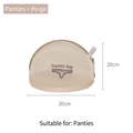 Beige semi-circle fine mesh laundry bag for underwear with embroidery 20x20cm - Diameter 20cm / Beige Embroidery Underwear Bag