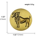 Aries zodiac bronze brooch pin with brushed metal finish measuring 1.02 inches - Aries