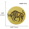Antiek bronzen Stier sterrenbeeld broche met reliëf, 2,6 cm vintage metalen speldje - Stier