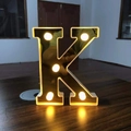 16cm gold letter K LED light with warm glow for wedding and birthday decoration - Letter K