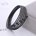 Brazalete multicapa de acero inoxidable trenzado negro con detalles de cuentas - Negro