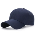 Berretto da baseball classico in cotone blu navy con visiera curva e sei pannelli - Tinta Unita Semplice / Blu Notte