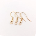 Golden S925 sterling silver earring hooks with bead and spring for DIY jewelry making - KC Gold Stamped 925 Ear Hook