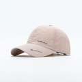 Quick-dry beige baseball cap with black letter print and ripstop texture for sports - Khaki