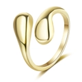 Minimalistische gouden druppelvormige open ring met gepolijste afwerking en modern design - Verstelbaar Open / Goud