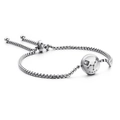 Adjustable silver Virgo constellation bracelet with sparkling diamond and box chain - Virgo (KB120307-KFC)