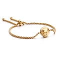 Adjustable golden Virgo zodiac bracelet in titanium steel with a purple rhinestone - Virgo (KB120315-KFC)