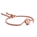 Bracelet ajustable en or rose avec constellation du Verseau et incrustation - Verseau (KB120320-KFC)