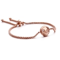 Pulsera Sagitario ajustable en oro rosa con diamante y cadena de eslabones cuadrados - Sagitario