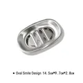 Oval smiley stainless steel double-layer soap dish with drainage, size 14.5x9.7x2.8cm - Oval Smiley