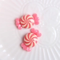 DIY resin candy accessories in pink and white swirl pattern for phone case decoration - Watermelon red