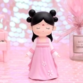 Pink Hanfu Dunhuang fairy resin figurine with cherry blossom dress for room decor - Large Windy Style Figurine
