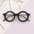 Classic round matte black children's eyeglasses frame with clear lenses for boys and girls - Matte Black Frame Clear Lens