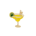 Broche de esmalte de copa de cóctel de limón con rodaja de lima y metal dorado creativo - Vaso de cóctel