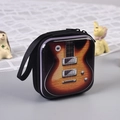 Square tinplate coin purse featuring a gradient electric guitar print and black strap - Guitar