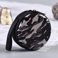 Round hardshell case with gray camouflage pattern for earphones and coins - Camouflage No.3