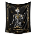 Arazzo bohémien nero e oro con teschio dei tarocchi dell'Imperatrice decorativo - 73X95CM / Imperatrice-Tessuto Spazzolato