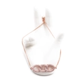 Pulsera ajustable de oro rosa con tres aros entrelazados de circonitas brillantes - Oro rosa