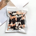 Dual-head sponge eyeshadow brushes with white and orange tips in bulk packaging - 5.5cm Dual Head Skin White Sponge - 50 Pcs Poly Bag