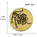 Retro bronze Leo zodiac constellation brooch with brushed metal finish and 2.6cm diameter - Leo