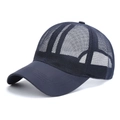 Dunkelblaue atmungsaktive Mesh-Baseballkappe für Outdoor-Sonnenschutz und Sport - 54-62cm / Voll Marineblaues Mesh