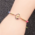 Bracciale religioso intrecciato regolabile con ciondolo Maria e strass colorati - Catena in corda multicolore / Colorato