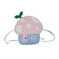 Cute mushroom-shaped children's crossbody bag in pastel pink and blue macaron colors - Pink