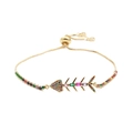 Bracciale regolabile in oro a forma di lisca di pesce con zirconi colorati incastonati - Catena di Zirconi Colorati