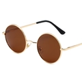 Gafas de sol redondas retro polarizadas con montura dorada y lentes de color marrón - Montura Dorada Lente Marrón
