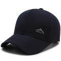 Navy blue cotton baseball cap with silver mountain logo and Pahoda Cap text - Adjustable / Navy Blue Mountain Logo