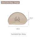 Shell shaped mesh laundry bag for bras in beige with zipper and 18x15cm dimensions - 15*18cm / Beige Embroidery Shell-shaped Bra Bag