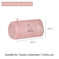 Pink cylindrical laundry bag with fine mesh for washing t-shirts and towels - 20*30cm / Soft Pink Embroidery Cylinder Bag