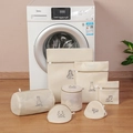 Set di sacchetti per bucato in rete in varie dimensioni con icone per lavatrice e cura - Set da 6 pezzi / Set da 6 Pezzi Beige (Esclusa Borsa Cilindrica per Reggiseno)
