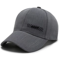 Berretto da baseball in twill di cotone grigio scuro con ricamo nero e visiera curva - Regolabile / Grigio chiaro