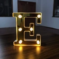 Mirror gold LED letter E light with warm bulbs for romantic home festive decoration - Letter E