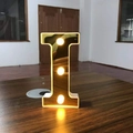 Golden mirror finish LED alphabet letter I light for romantic room decoration - Letter I