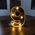 Warm glow mirror finish LED digit 9 light for romantic celebration and party decoration - Number 9