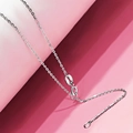 Polished S925 sterling silver O-chain necklace with Italy 925 engraving and clasp detail - Double Loop O-Chain 45cm / White Gold (925 Sterling Silver Plated White Gold)