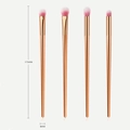 Σετ 4 πινέλων σκιών rose gold με ίνες και κωνικές λαβές συνολικού μήκους 175mm - Σετ 4 Τεμαχίων / Ροζ Χρυσό (Χρυσό)