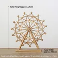 Elegant gold metal ferris wheel model on rectangular base for home decor display - Small Ferris Wheel / Gold
