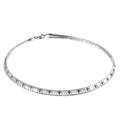 Collier ras de cou en acier titane argenté avec maillons gravés de croix noires - Style Argent (KN107106-Z)