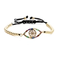 Verstelbare Evil Eye-armband met kleurrijke kristallen en vergulde kralen - B0144 Kralenketting Ring B