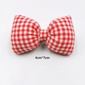Red checkered fabric bow accessory for hair clips and DIY crafts, size 4x7cm - 4cm*7cm / Red Bow