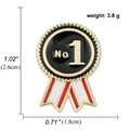 Pin de esmalte medalla No 1 dorada, insignia de trofeo con medidas de 2,6 cm por 1,8 cm - Estilo Medalla N.º 1 (A00668)