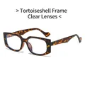Vierkant schildpadbrilmontuur met heldere glazen en anti-blauw licht coating - Demi Frame Heldere Lenzen