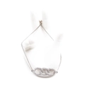 Pulsera ajustable de plata con tres anillos entrelazados engastados con circonitas - Oro Blanco