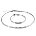 Ensemble collier et bracelet en acier inoxydable argenté avec motifs géométriques - Style C Parure de Bijoux (KS129866-Z)