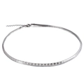 Collier rigide en acier inoxydable argenté avec motifs géométriques et fermoir réglable - Style C Collier (KN107099-Z)