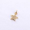 Macro shot of gold star pendant featuring micro-set zircons and top attachment loop - Gold Star (Pendant Only) / Gold