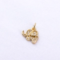 Close-up of golden elephant pendant with sparkling cubic zirconia on textured background - Gold Elephant (Pendant Only)